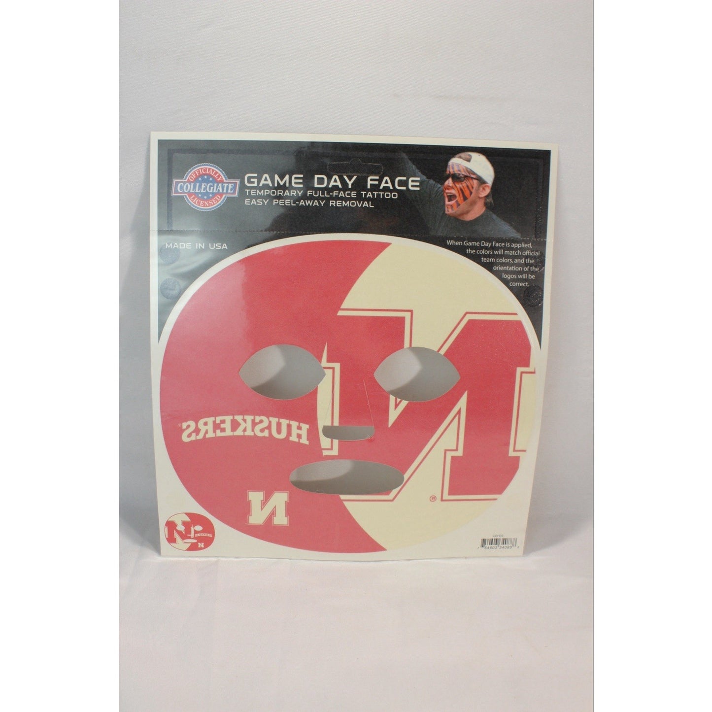 Nebraska Corn Huskers Game Day Face Temporary Tattoo NFL Football Fan College