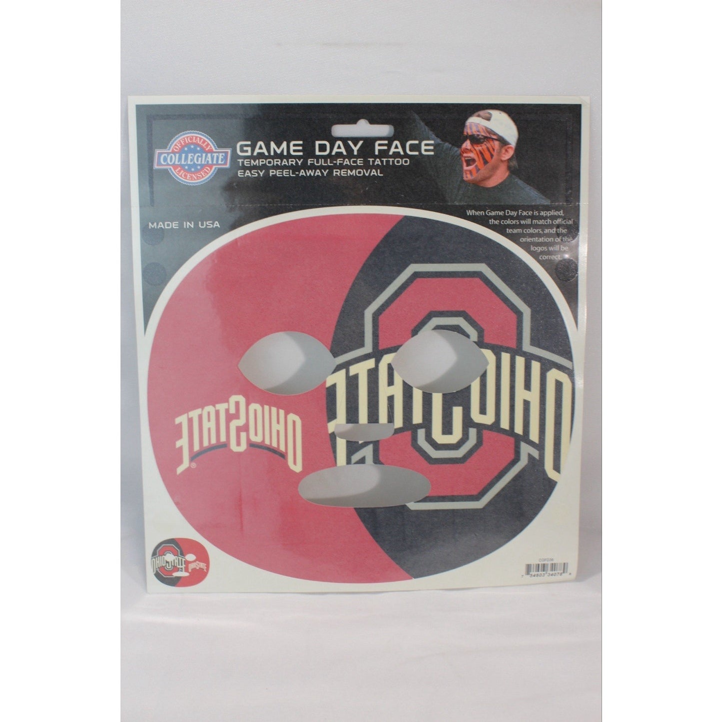 Ohio State Buckeyes College Game Day Face Temporary Tattoo NFL Football Tattoos
