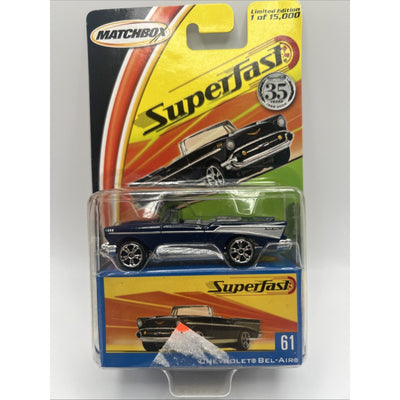 Matchbox Superfast 1957 Chevrolet Bel Air Convertible Dark Blue Collectors Box
