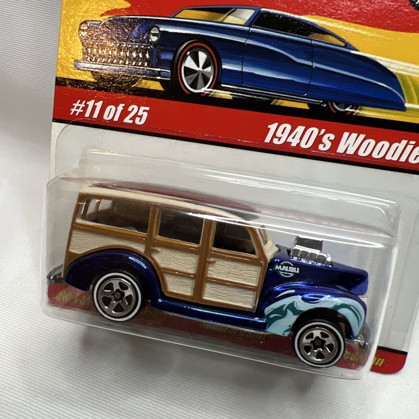 Hot Wheels 40 1940's Woodie Classics Direc Die cast Series 1 Blue Spectraflame