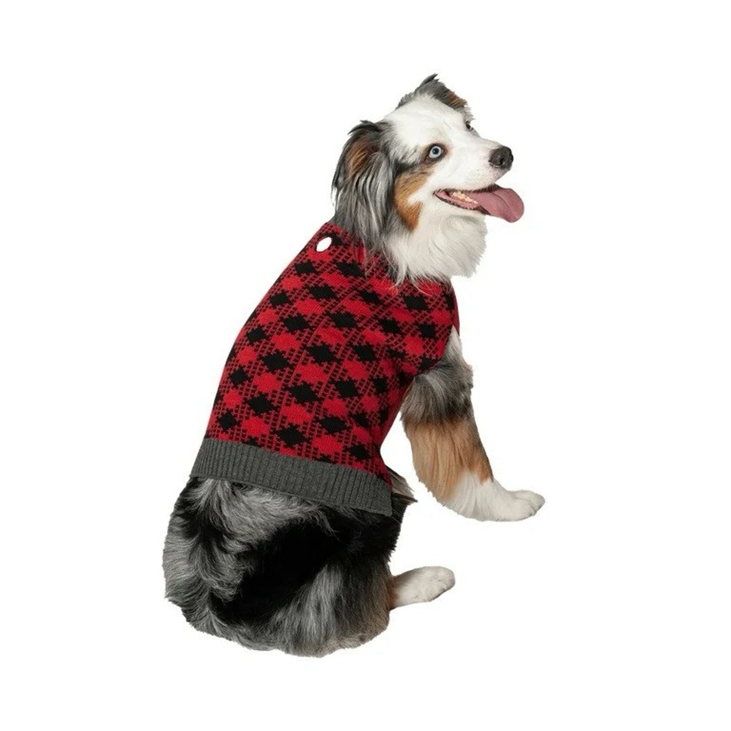 Vibrant Life Dog Pet Clothes Plaid Red Black Winter Apparel Sweater Size Small