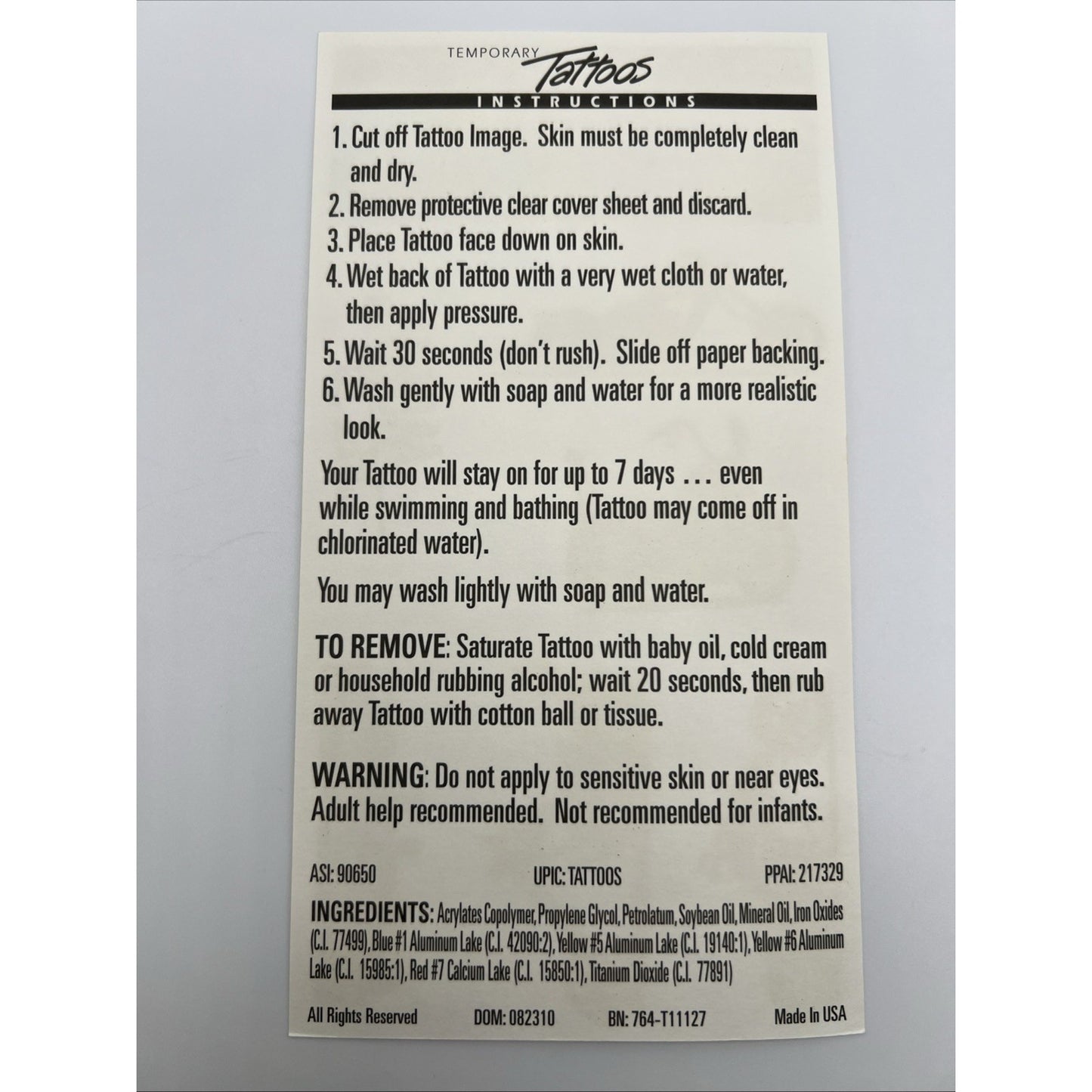 Neo Discovery American Chopper Motorcycle Temporary Tattoos Harley 5 Sheets