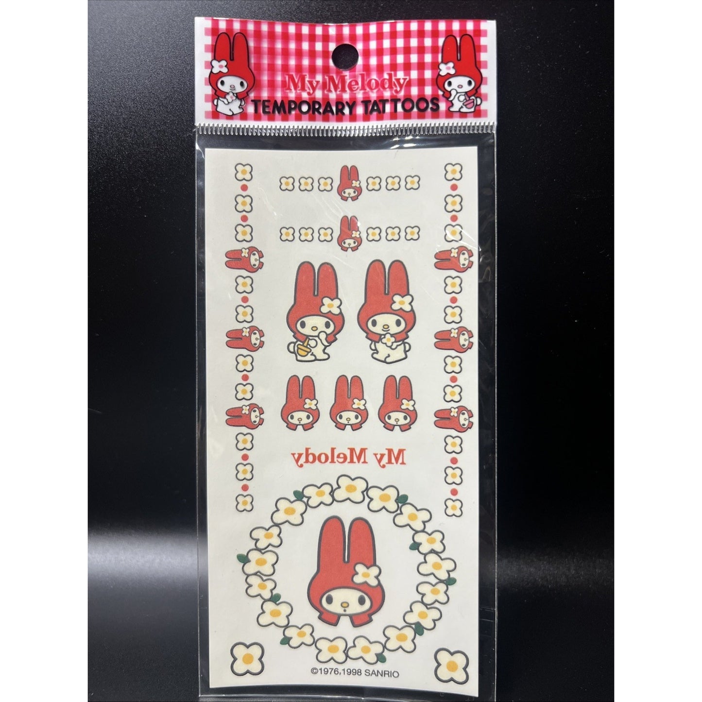 1998 Vintage Sanrio Smiles My Melody & Flowers Temporary Tattoos Sealed Sheet