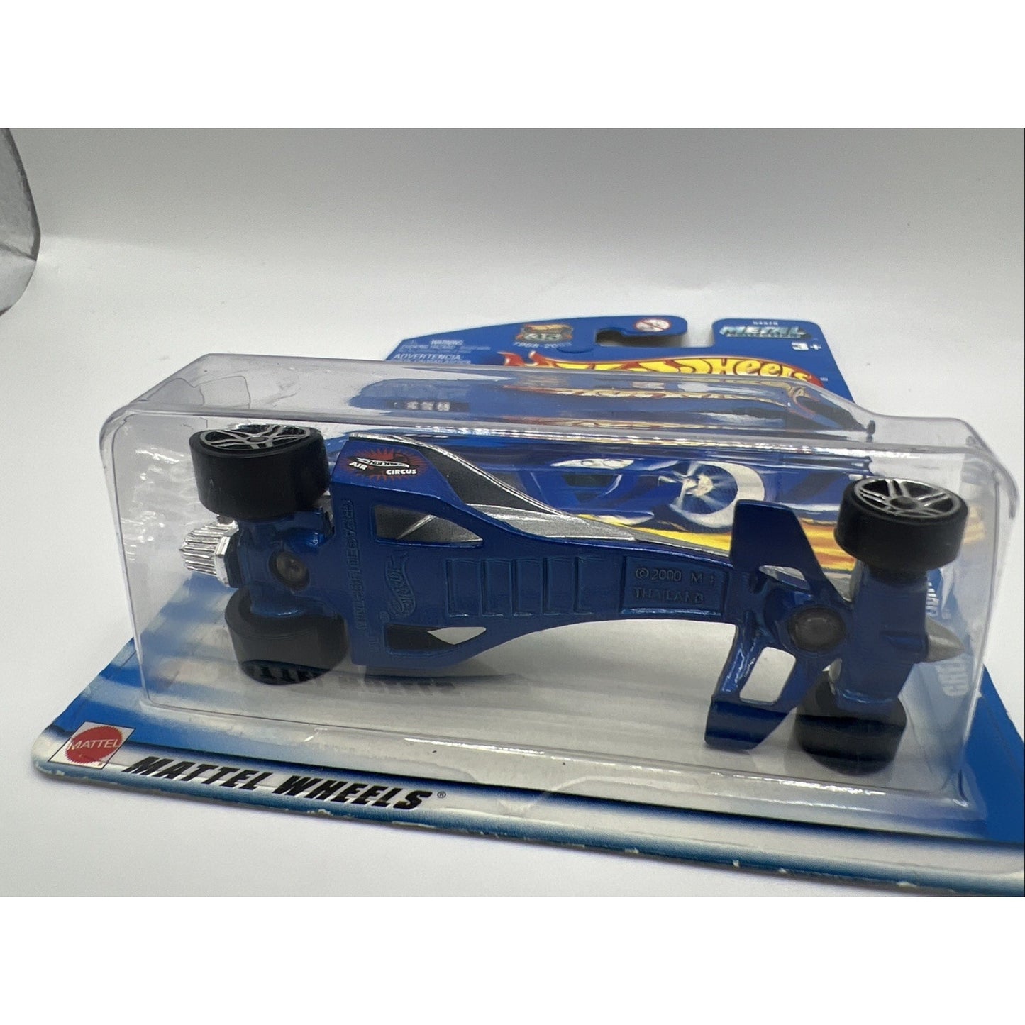 2002 Hot Wheels Mainline/Collector #239 Greased Lightnin' Silver-Blue Race Car