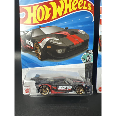 Lot Of 2 Hot Wheels Ford GT Black Borla HW Modified 4/5 2 Pack Supercar