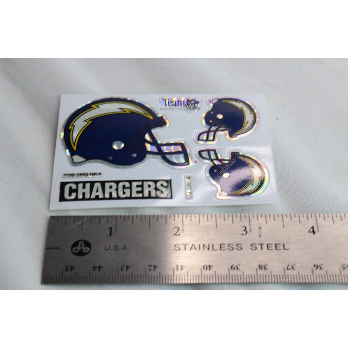 Vintage 1993 Vending Machine Team NFL Los Angeles Chargers Sticker Prism New