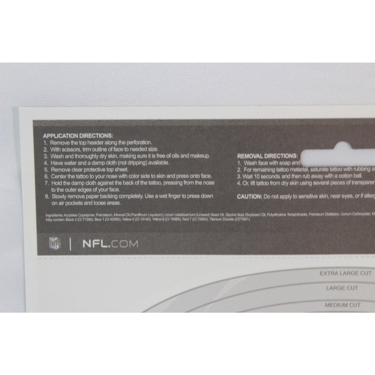 Cincinnati Bengals Game Day Face Temporary Tattoo NFL Football Fan Peel Off