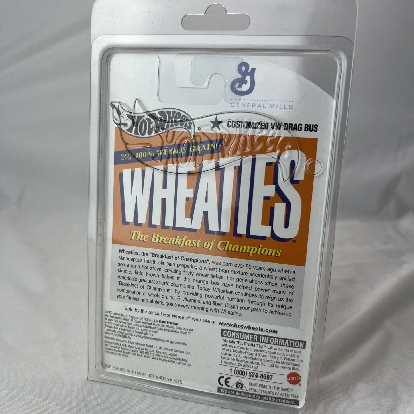 Hot Wheels Wheaties VW Drag Bus 1:64 Diecast Real Riders & Protector Volkswagen