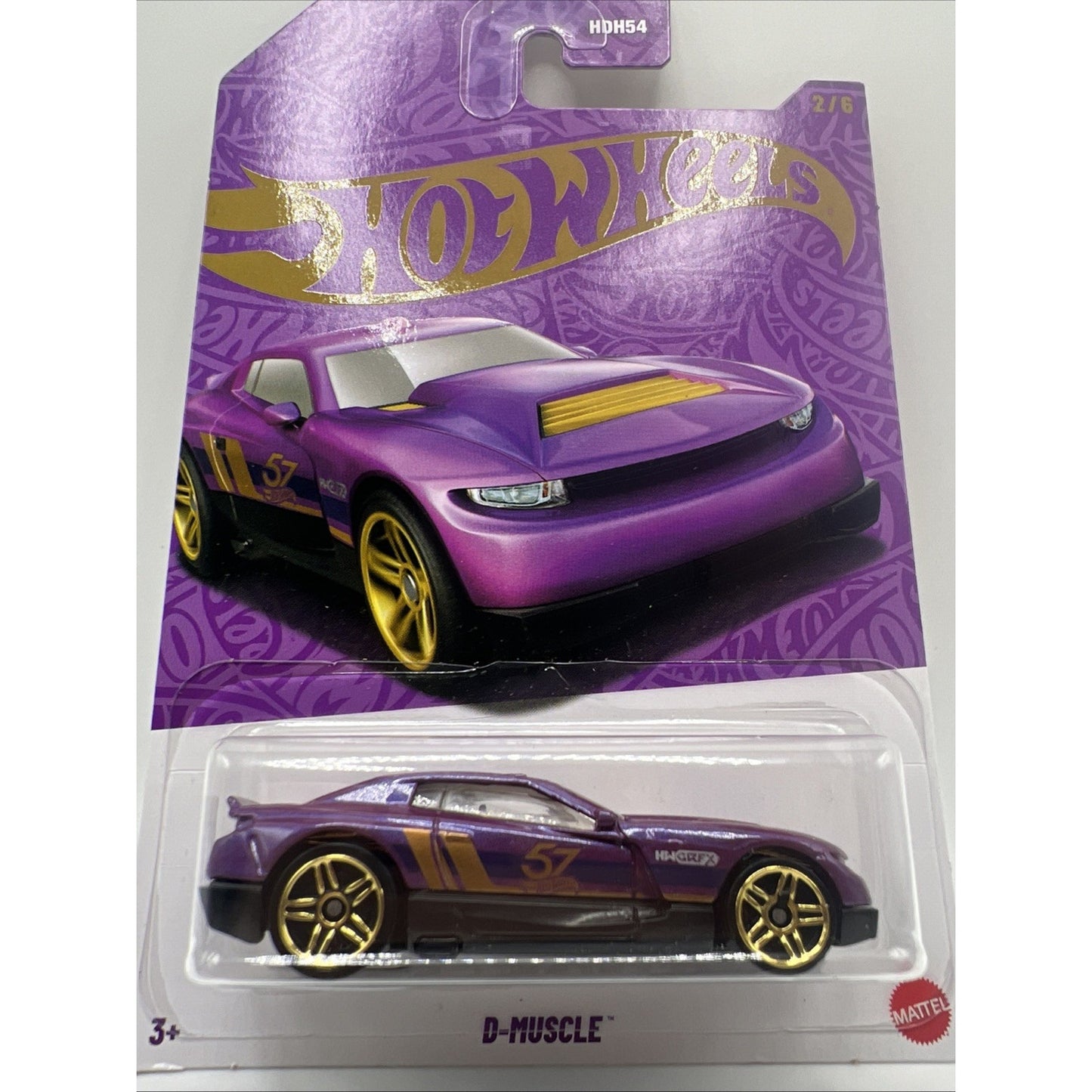 Hot Wheels D-Muscle Purple 57th Anniversary Pearl & Chrome Series 2/6 New 2025