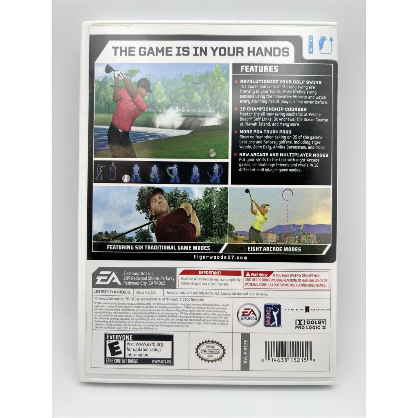 Tiger Woods PGA Tour 07 (Nintendo Wii, 2007) Complete with Manual And Case