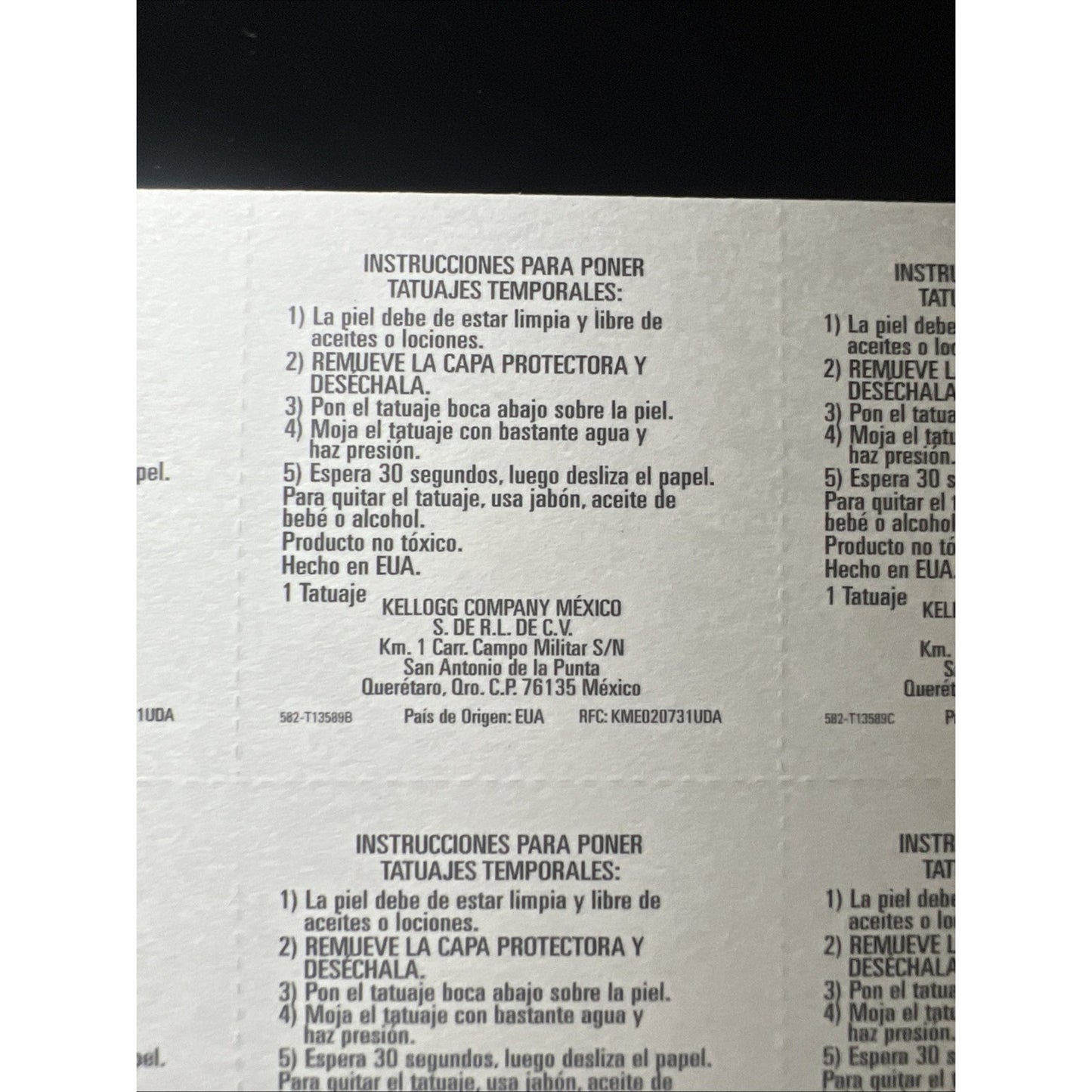 Rare Vintage Kellogg Cereal Temporary Tattoos Halloween Theme Tattoo 6 Pack