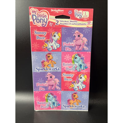 Vintage 2003 My Little Pony Stickers 2 Sheets Sticker Hasbro Rare Retro