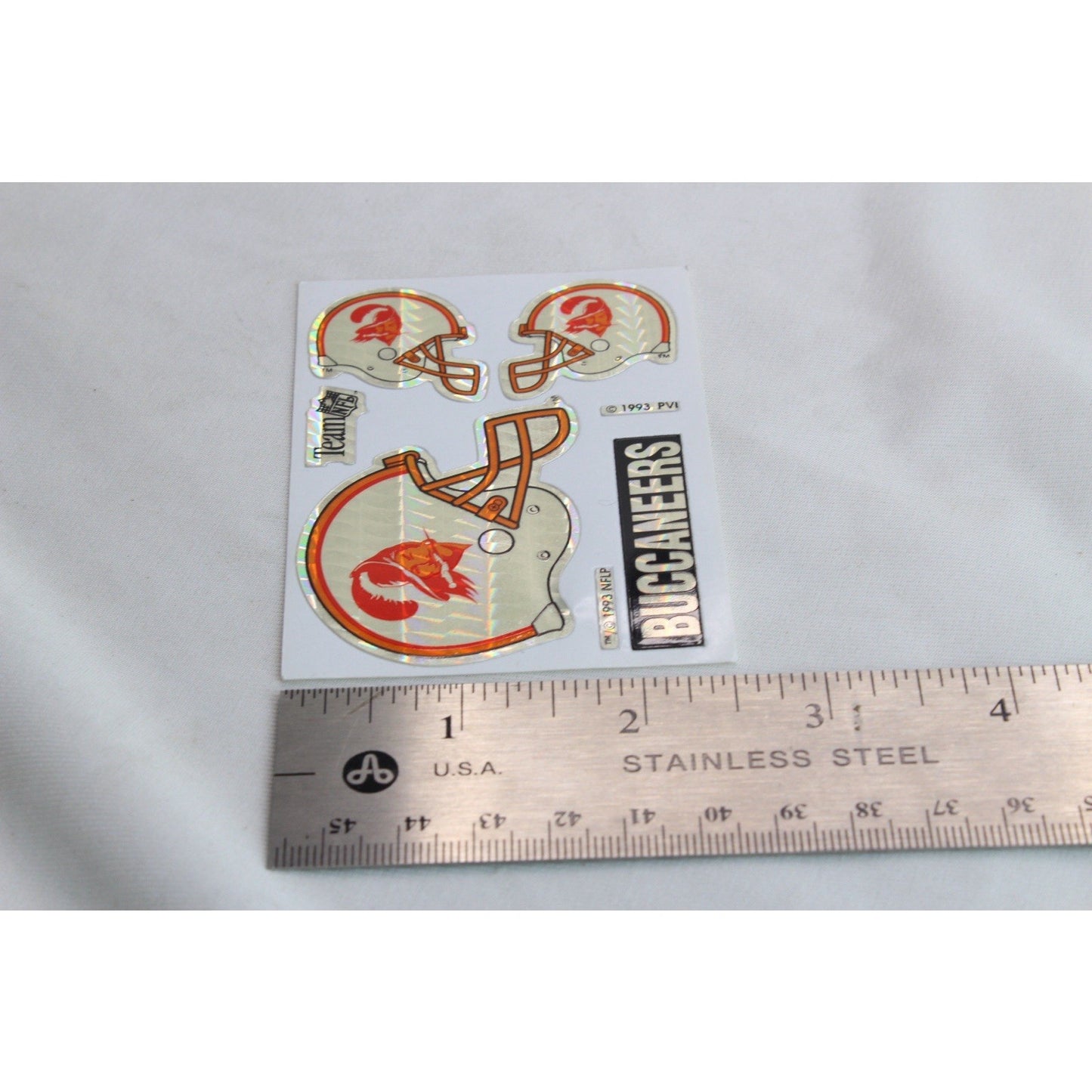 Vintage 1993 Vending Machine Team NFL Tampa Bay Buccaneers Sticker Prism