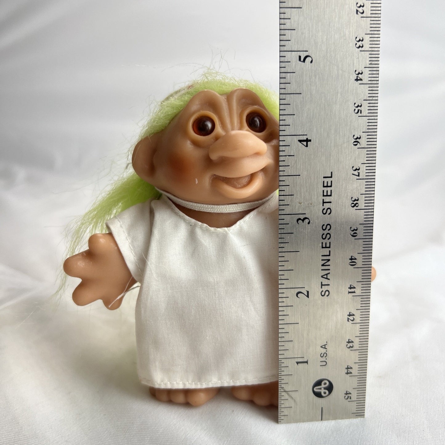 Vintage Dam Troll Doll Nurse Green Hair Brown Eyes 1986 Rare