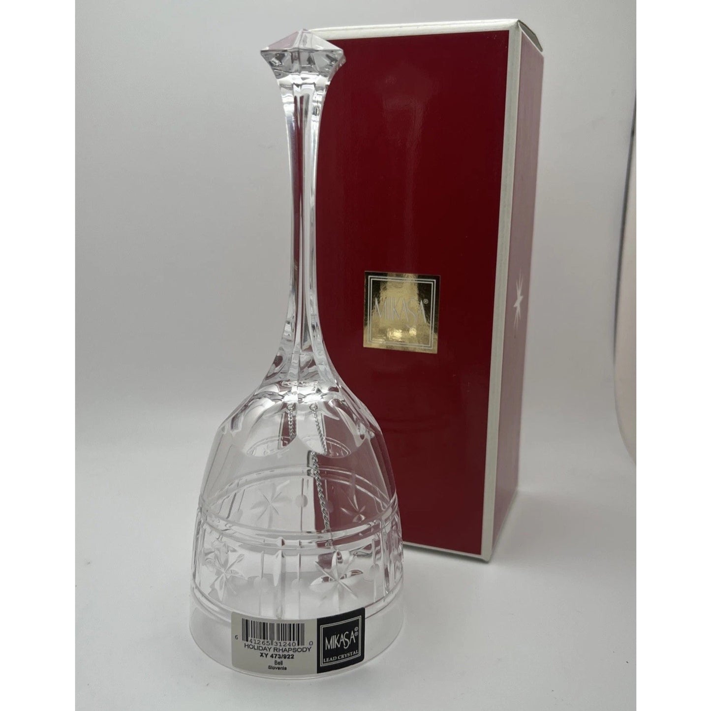 Mikasa Crystal Holiday Rhapsody Bell Slovenia Christmas Lead Hand Ring Rare Find