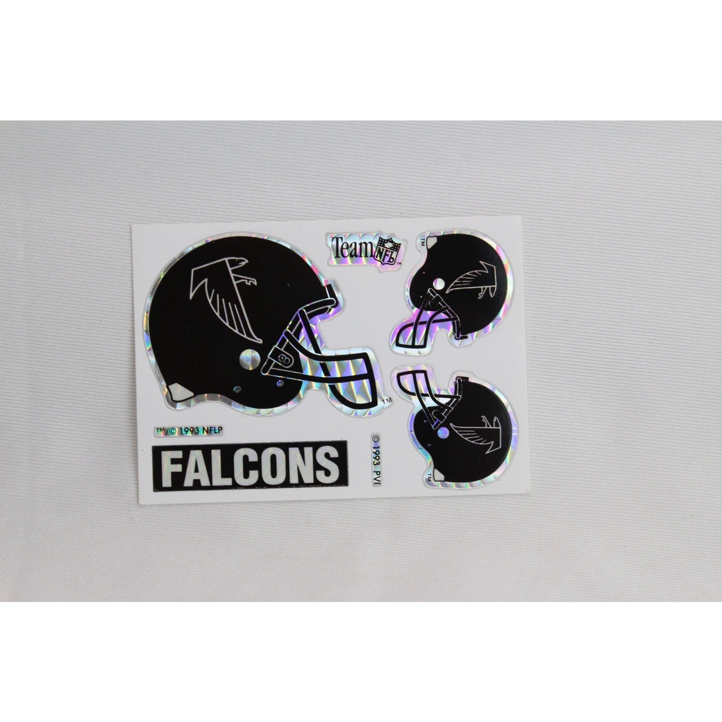 1993 Atlanta Falcons Holographic Prism Vending Machine Team NFL Sticker Vintage