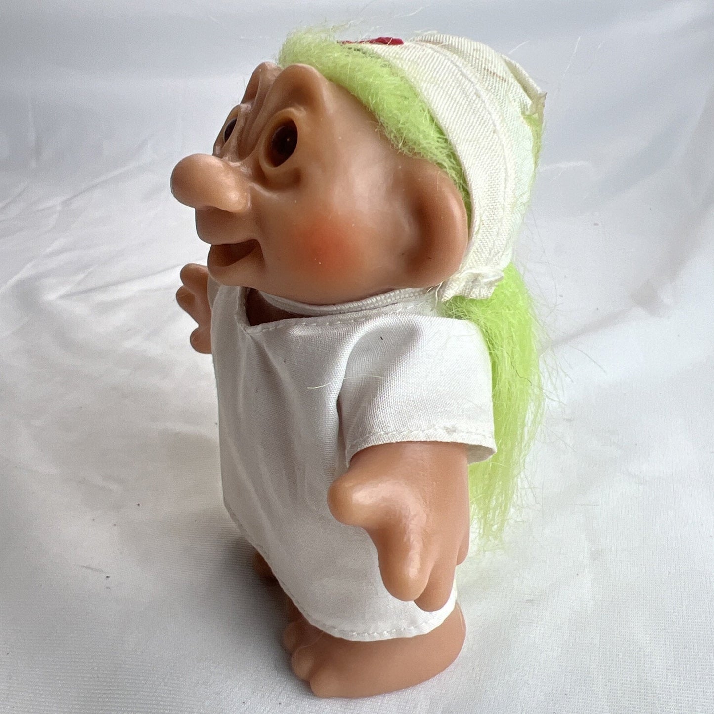 Vintage Dam Troll Doll Nurse Green Hair Brown Eyes 1986 Rare
