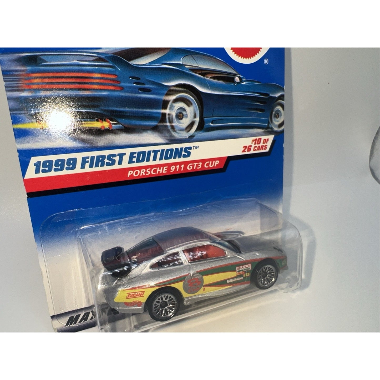Hot Wheels 1999 First Editions Porsche 911 GT3 Cup Silver Gray Track Race Car