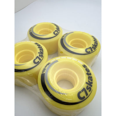 C7 skates 58mm 83A Premium Quad Roller Skate Wheels Lemonpop Yellow Set of 4 New