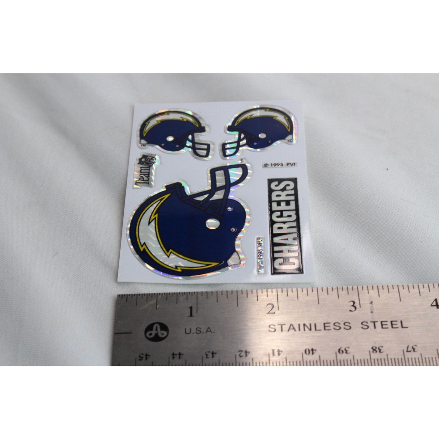 Vintage 1993 Vending Machine Team NFL Los Angeles Chargers Sticker Prism New