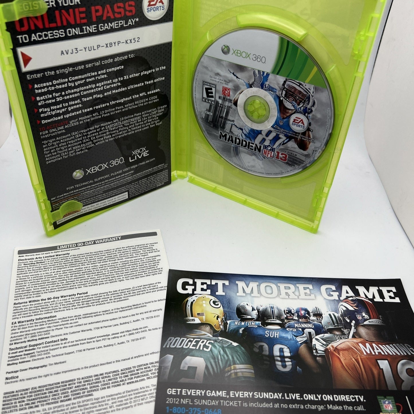 Madden NFL 13 Xbox 360 Football Video Game Used With Case