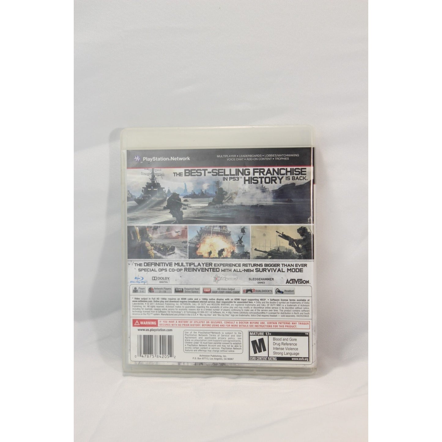 Call of Duty Modern Warfare 3 PlayStation 3 COD MW3 PS3 Tested Video Game Used