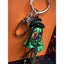 Betsey Johnson Green Ghost Witch With Crystal Bag Charm Halloween Keychain