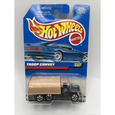 Hot Wheels Troop Convoy #487 Green 1996 Mainline Military Army War Truck