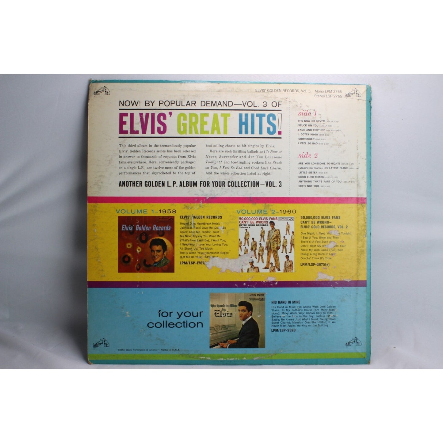 Elvis Presley Elvis Golden Records Vol 3 Vinyl Record Tested Used