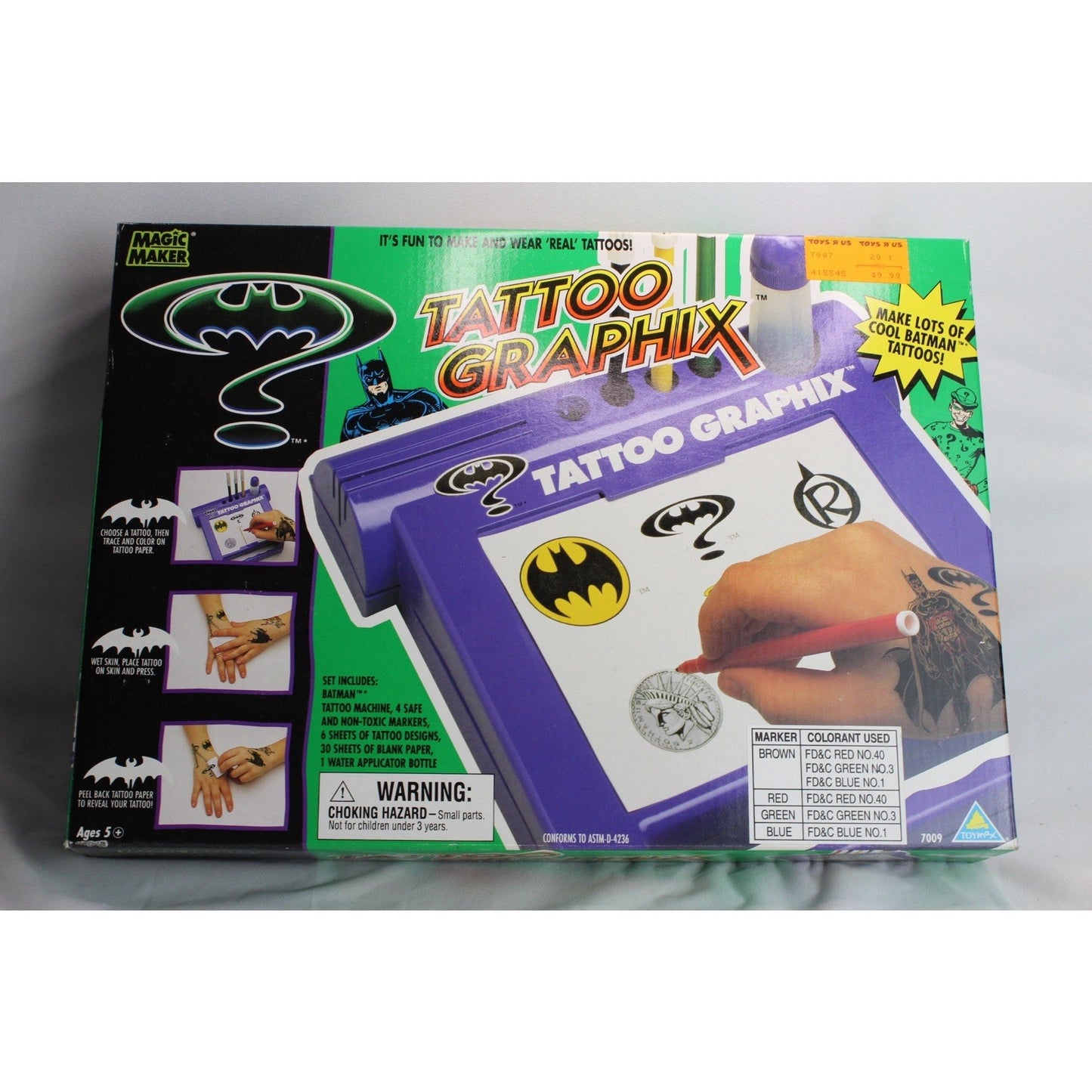 DC Batman Forever Tattoo Graphix 1995 Magic Maker Temporary Sticker Brand New