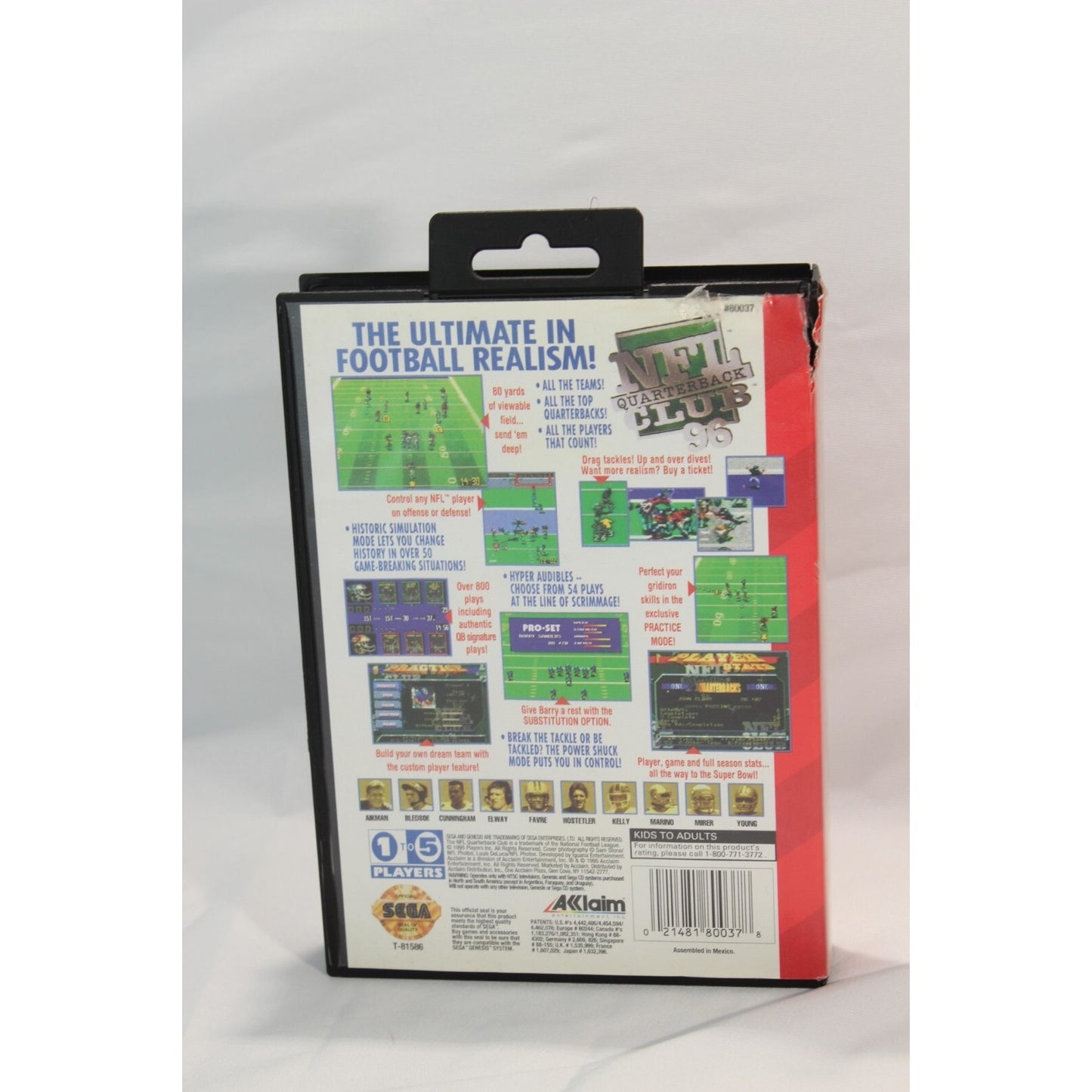 NFL Quarterback Club 96 Sega Genesis Tested Video Game Used Football Sports Game