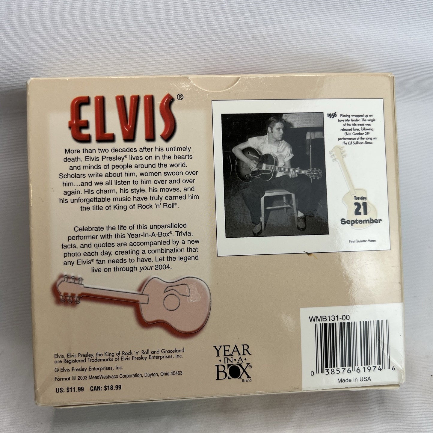 Elvis Presley 2004 Year-in-a-Box Calendar Brand New Signature Elvis Product