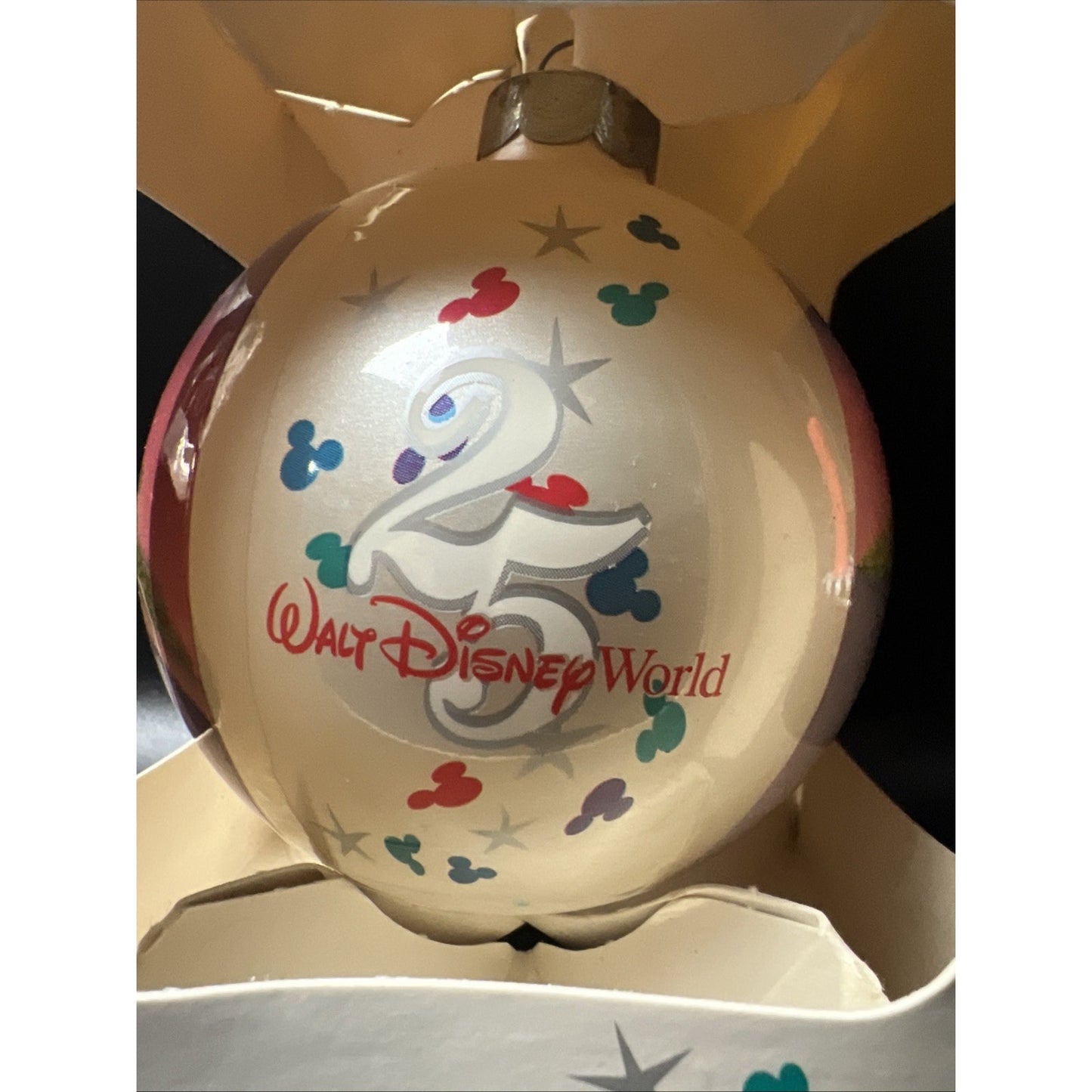 25th Walt Disney World Anniversary Remember the Magic Glass Ornament Sealed New