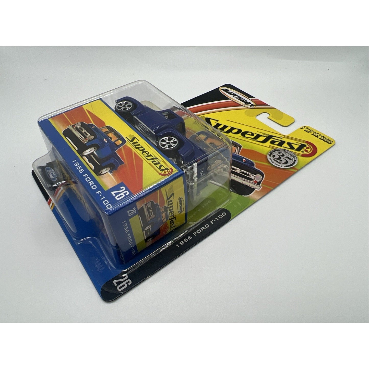 Matchbox 35th Superfast 1956 Ford F-100 2004 Mattel Blue Toy Truck #26 Die Cast