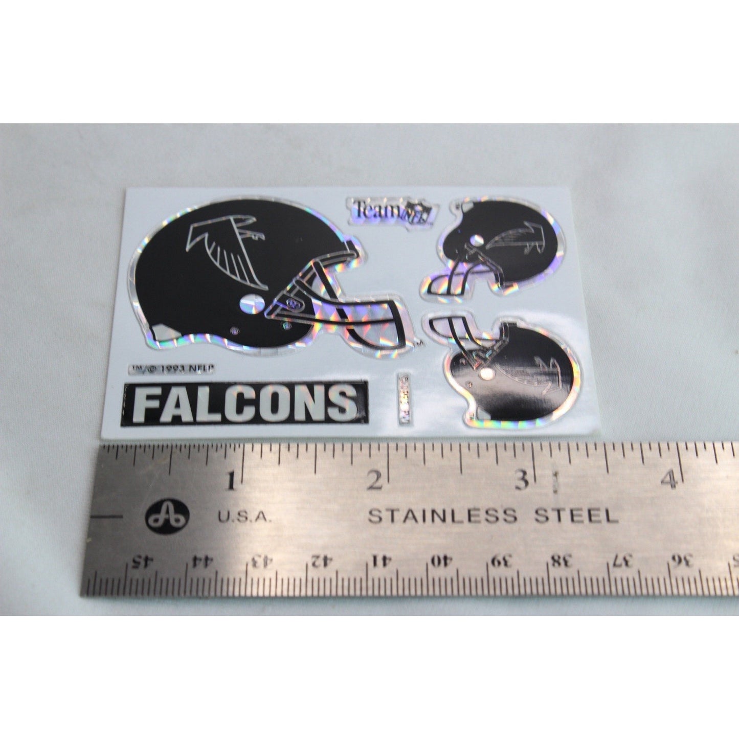 1993 Atlanta Falcons Holographic Prism Vending Machine Team NFL Sticker Vintage