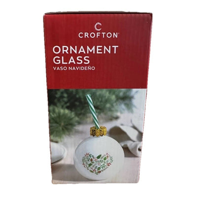 Crofton Christmas Glass Cup With Straw Ornament Vaso Navideno Collection New