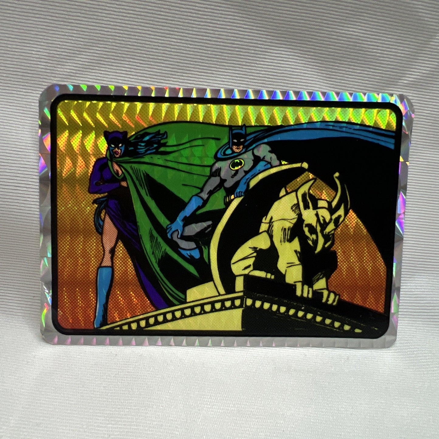 Batman & Cat Woman Original Vintage Prism Vending Machine Sticker Card DC Comics