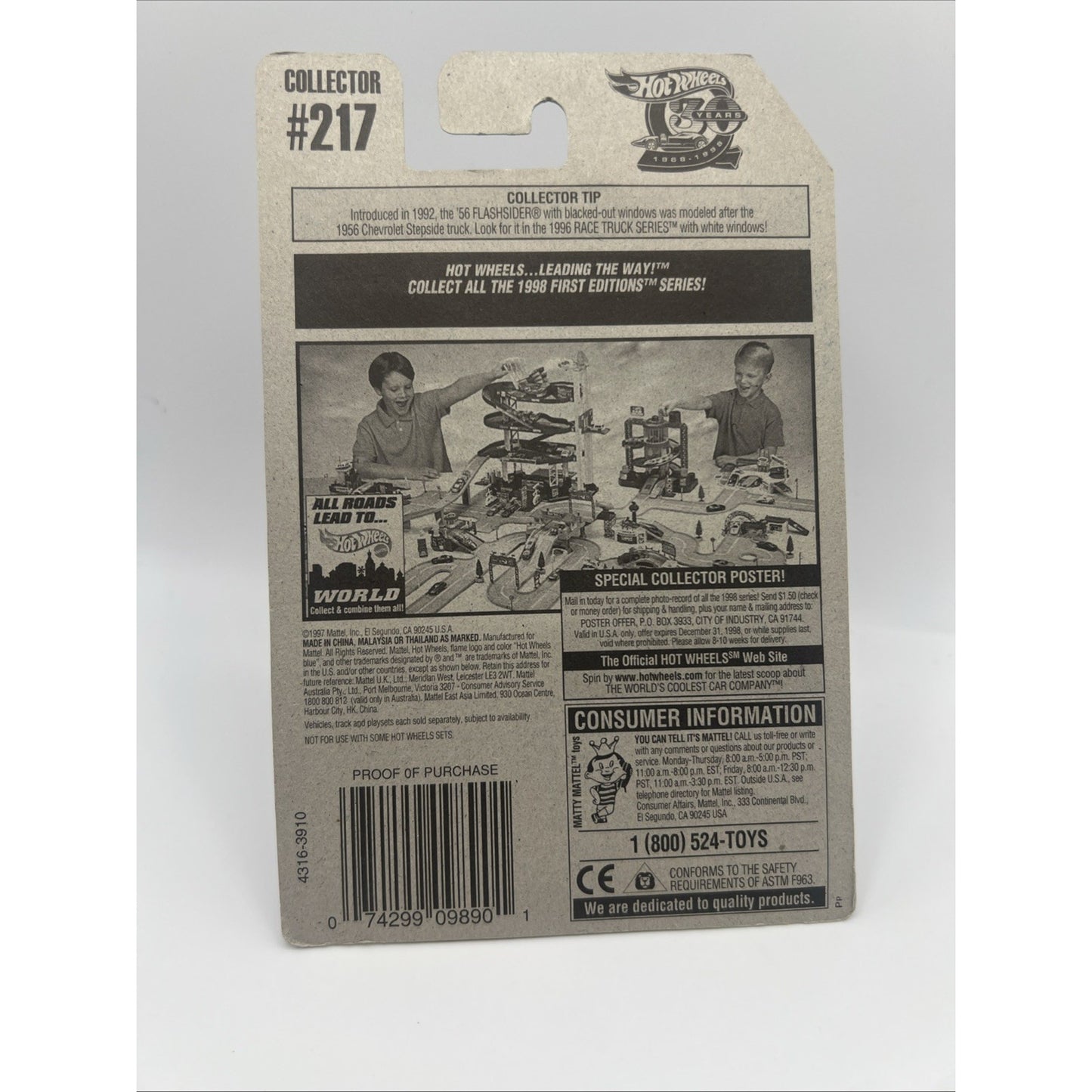 Hot Wheels 1998 Mainline Release #217 '40s Woodie Aqua Black Blue Diecast SUV