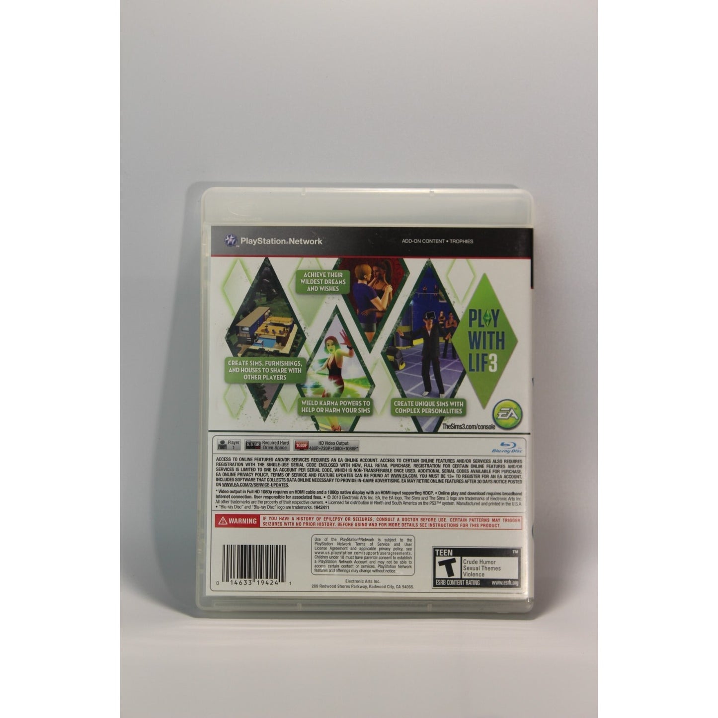 The Sims 3 PlayStation 3 PS3 Tested Video Game Used Life Simulation Game