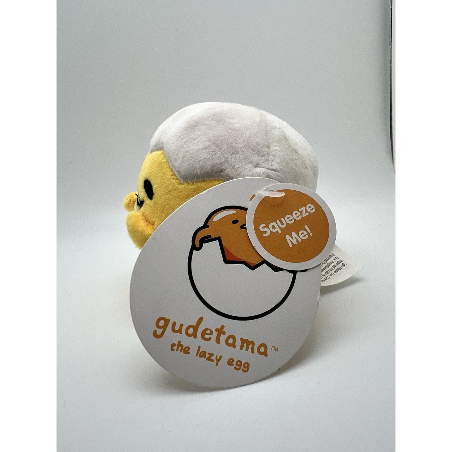 Gudetama The Lazy Egg Shell On Head Egg Plush 3.5 Inch Rare Anime Collectible