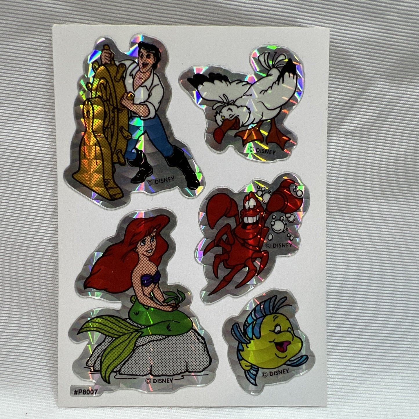 1990 Kodak Disney Little Mermaid Vending Machine Sticker Card Ariel & Eric Rare