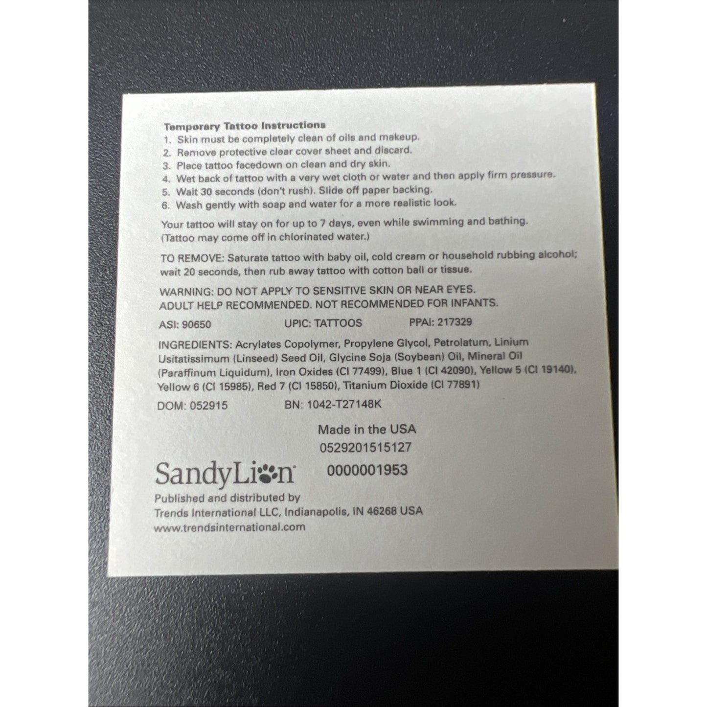 SandyLion Walt Disney Mickey And Minnie Mouse Temporary Tattoos Rare Set 6pcs