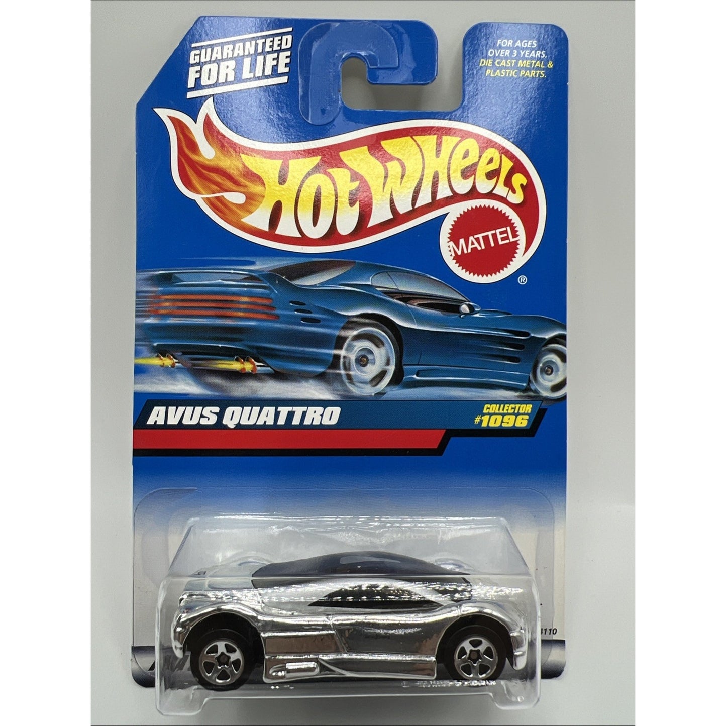 1998 Hot Wheels Mainline/Collector #1096 AVUS QUATTRO Chrome 5 Spokes Silver