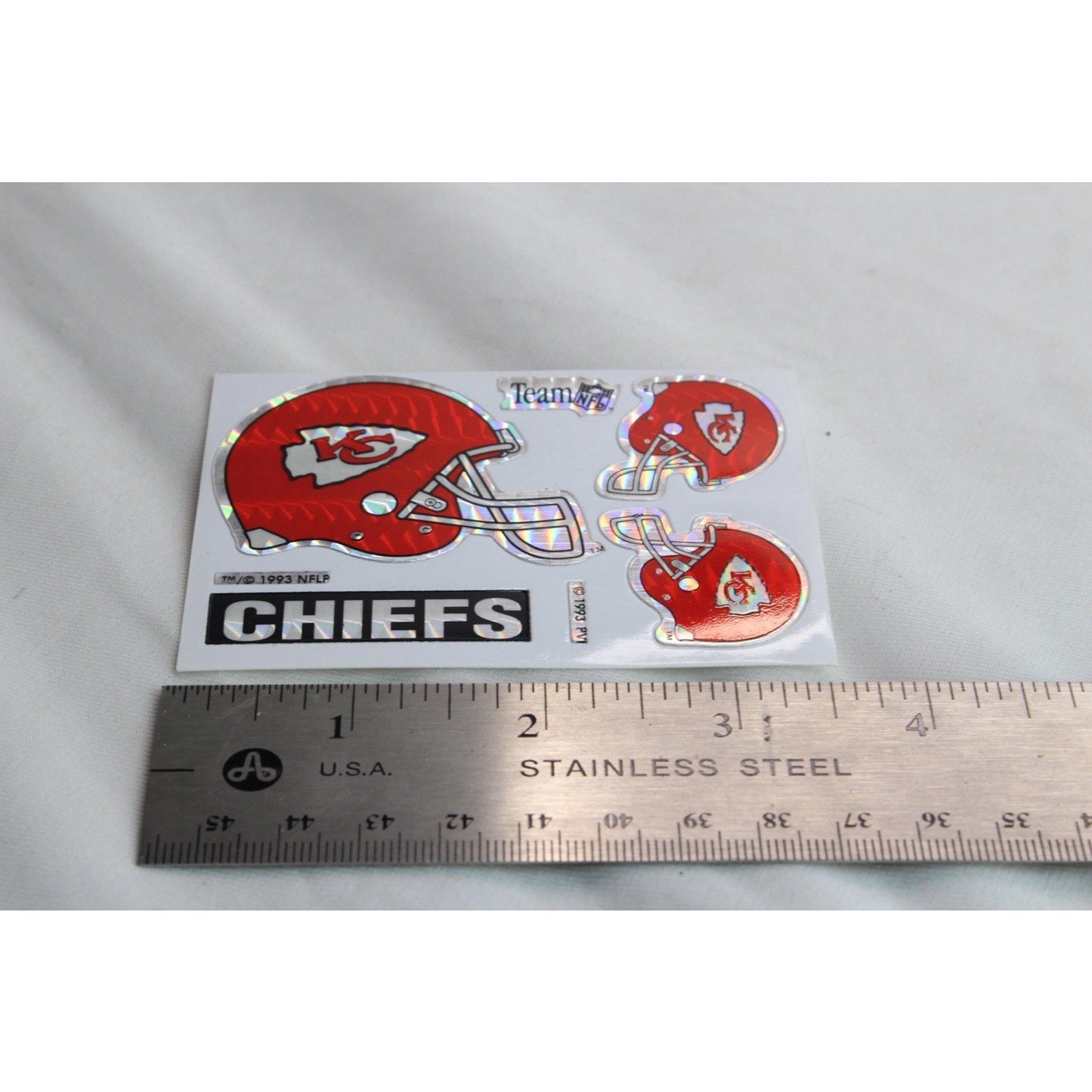 Kansas City Chiefs Vending Machine NFL Stickers Football Helmet Prism 1993 New