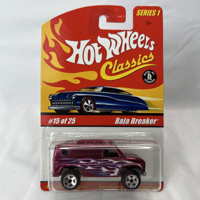 Hot Wheels Classics series 1 Baja Breaker In Pink Rare Color Die Cast #15 Of 25