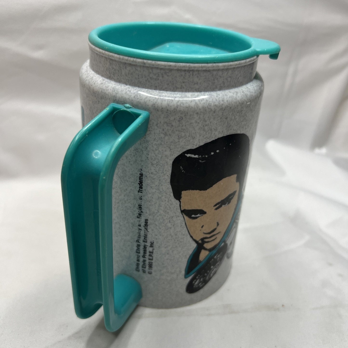 Vintage 1993 Elvis Presley Collectible Plastic Travel Mug With Lid Rare Find