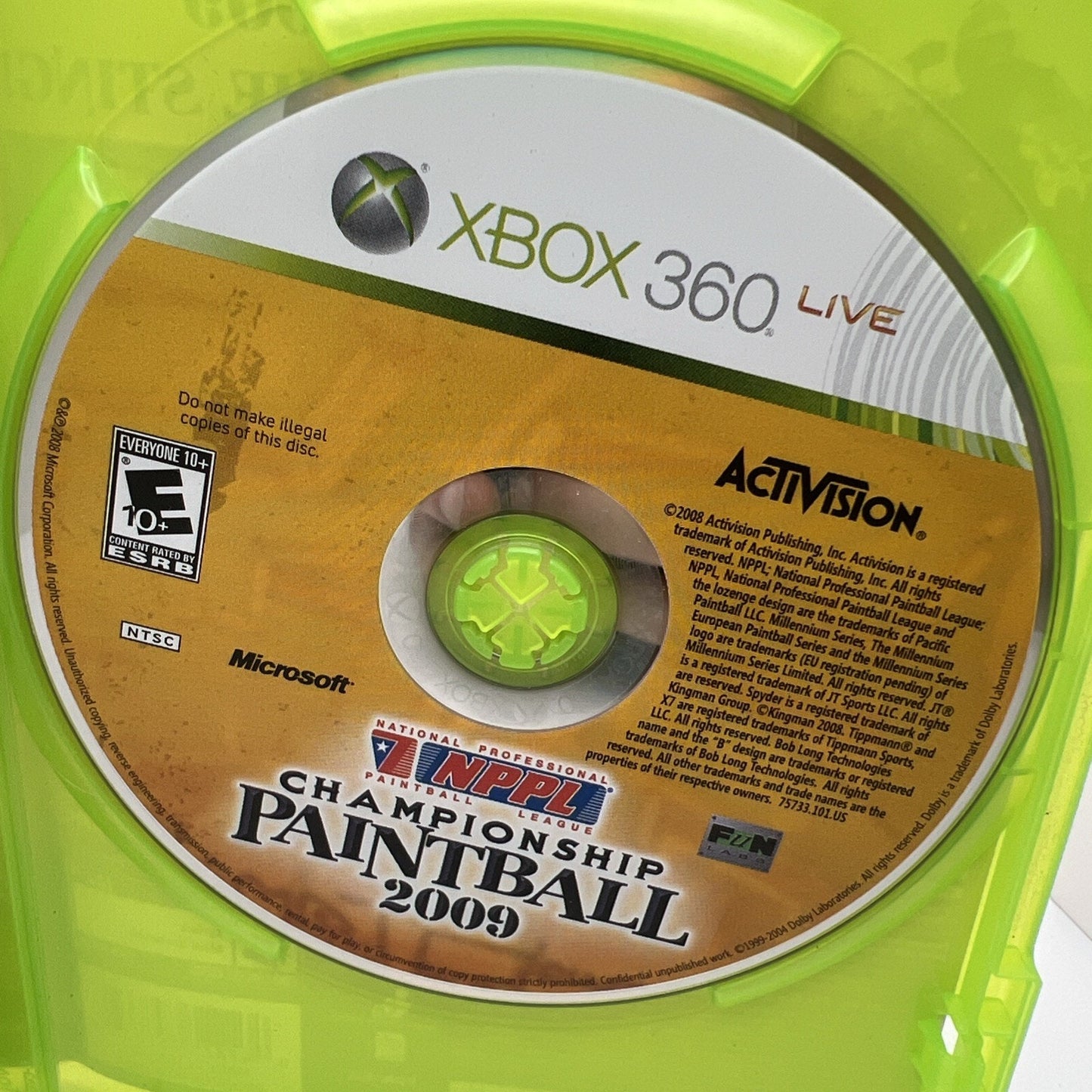 NPPL Championship Paintball 2009 Microsoft Xbox 360 2008 With Case And Manual