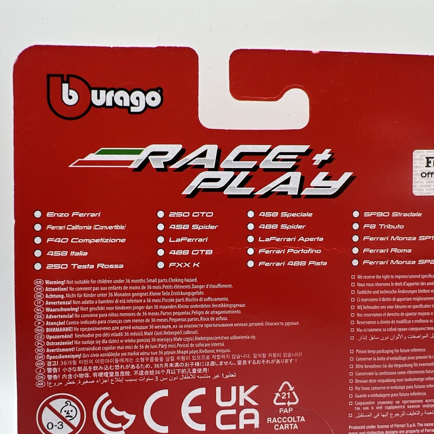 Burago 1/43 Race and Play Enzo Ferrari Red Rare Die Cast Car Toy Model